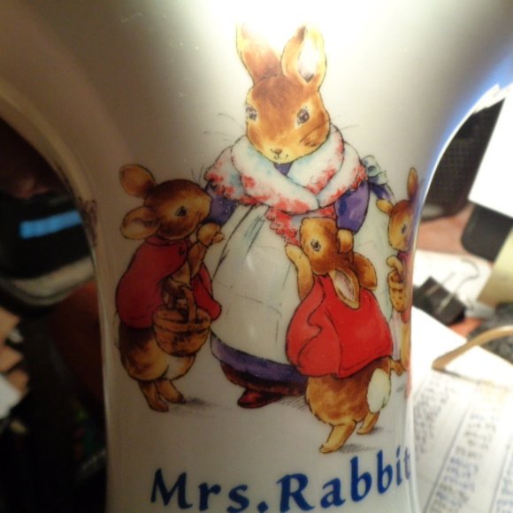 The World Of Beatrix Potter Peter Rabbit Ceramic Flower Vase, 10" Tall - Picture 2 of 5